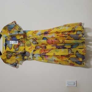 Rumies Yellow Butterfly Dress